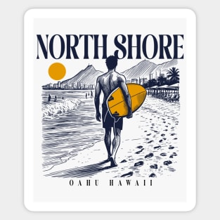 Vintage Surfing North Shore Oahu, Hawaii // Retro Surfer Sketch // Surfer's Paradise Sticker